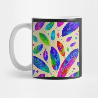 Feathers Pattern Watercolor Painting Mug